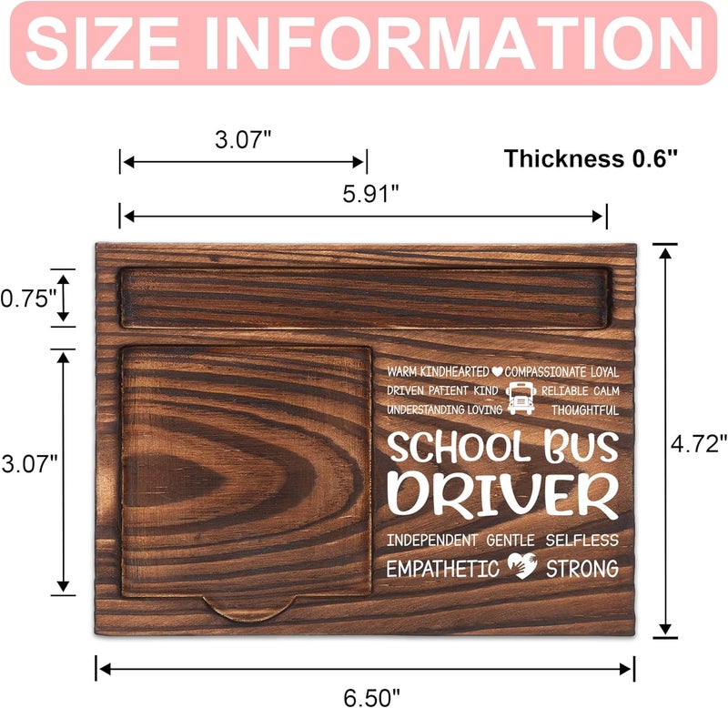 FTONENI School Bus Driver Appreciation Gifts, Thank You Gift for School Bus Driver, Gifts for Office Coworkers, Sticky Note Holder Wooden Notepad & Pen Holder 6.5" x 4.7" - FTA249 - Image 2